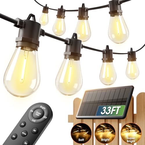 addlon 33FT(27+6) Solar String Lights Outdoor, Last 20+ Hrs, USB Charging by addlon