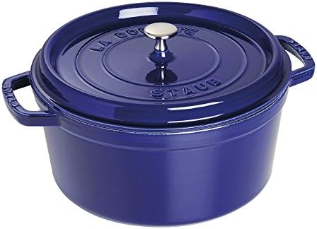 Staub Cast Iron 7-qt Round Cocotte - Dark Blue, Made in France by Unknown