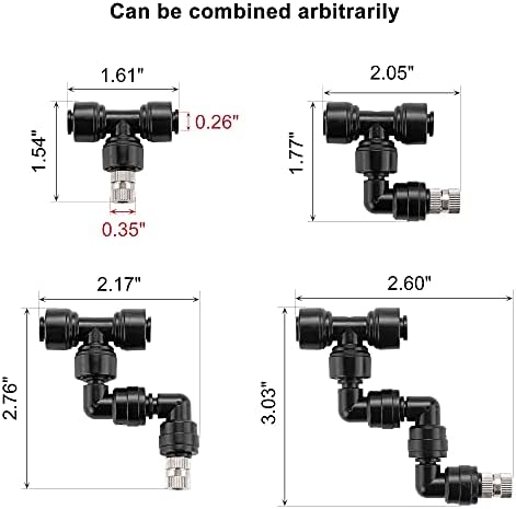 CozyCabin 360° Adjustable Mist Cooling System Nozzles Water Sprayers Connectors, Stainless Steel Misting Nozzles for Pets Reptiles Ecological Garden Patio Greenhouse, 5 Packs - Image 6