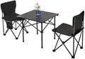 Camping Table with 2 Chairs, Portable Folding Picnic Table Set by FXKS
