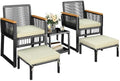 Yaheetech 5-Piece Outdoor Conversation Set, Wicker Patio Furniture Set by Yaheetech