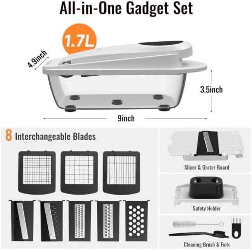 8-Blade Cook Tool & Gadget Sets, Egg Slicer Chopper Grater Set, White - Image 2