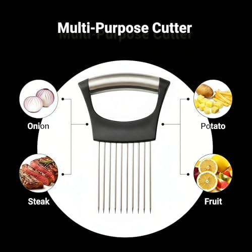 2025 Upgraded Onion Slice, New Stainless Steel Onion Chopper for Slicing, Chopper Slice Assistant Tool, Cutter for Slicing of Meat, Onion, Potato, Tomato Kitchen Gadgets (2) - Image 6