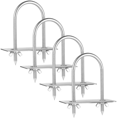 4 Pcs Steel Rotisserie Fork U Bolt Adjustable Spit Rod, 5.5" L by Otoolling