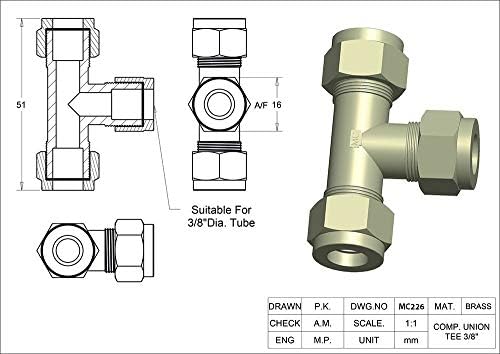 Misting Fittings (3/8 Compression TEE-Pack of 5) - Image 2