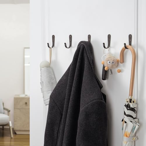 20Pcs Wall Hooks, Black Metal Coat and Towel Hooks, Holds Up to 40 lbs - Image 4