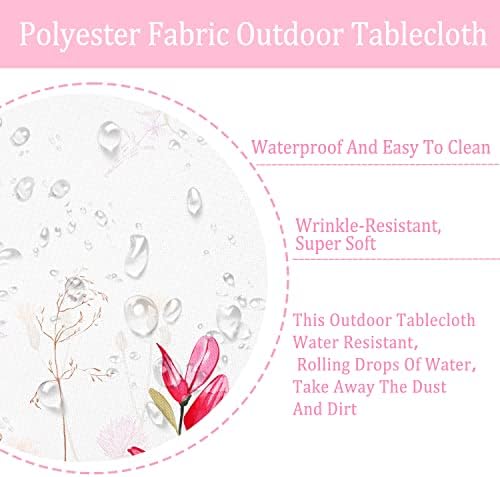 Outdoor Tablecloth with Umbrella Hole and Zipper, Patio Table Covers for Spring/Summer, Machine Washable Outdoor Party/Picnic Rectangle Table Cloth 60 x 84 in - Image 4