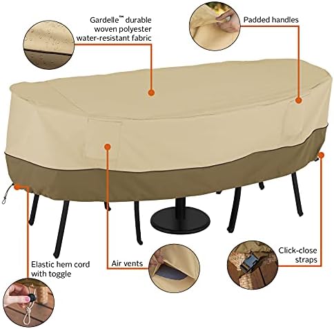 Classic Accessories Veranda Water-Resistant 30 Inch Bistro Round Patio Table & Chair Set Cover - Image 5