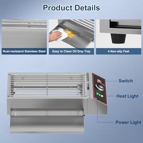 Smokeless 1800W Electric Outdoor Grill – Commercial Stainless Steel BBQ, Removable Griddle, Adjustable Temp 122°F-572°F, Countertop for Home, Restaurant, Camping, Party, Picnic - Image 5
