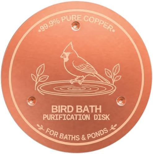 Copper Disc for Bird Bath, 99.9% Pure Copper (Cardinal) by Raise+Your+Game