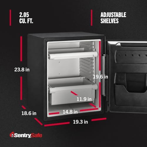 SentrySafe Black Fireproof Waterproof Floor Safe with Dial Combination Lock for Home or Office, 2.05 Cubic Feet, SFW205CWB - Image 4