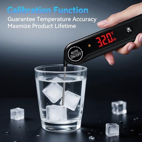 0.3s Instant Read Meat Thermometer, IP67 Waterproof (Black) - Image 4