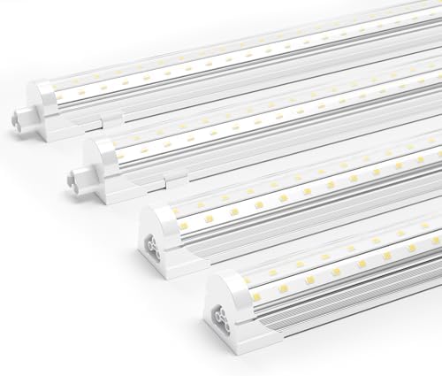 Ensenior 4FT LED Shop Lights, 6000K T8 Commercial Bay Lighting, 4 Pack by Ensenior