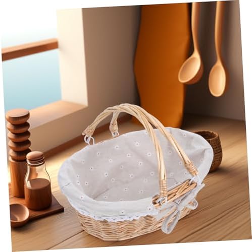 Wicker Storage Basket with Handles for Home Kitchen Organizing Xmas - Image 5