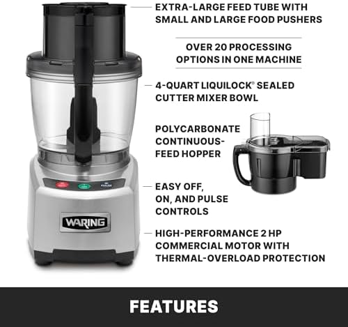 Waring Food Processor with 4-Quart Capacity & Continuous-Feed - Image 5