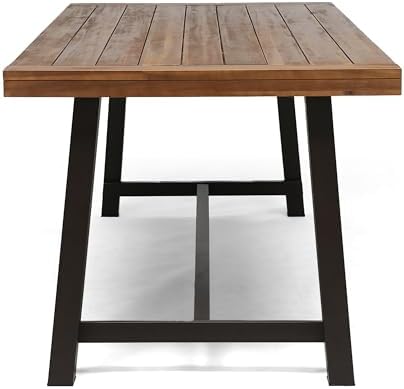 8-Seater Acacia Wood Outdoor Dining Table – Premium Patio Table with Metal Frame | Weather-Resistant Outside Table for BBQs, Gatherings & Tea Parties (Patio Deals Included, Easy Clean) - Image 4