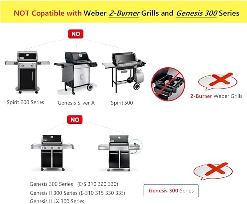 Hongso 7638 Polished Enameled Cast Iron Grill Grates for Weber Spirit 300 - Image 3