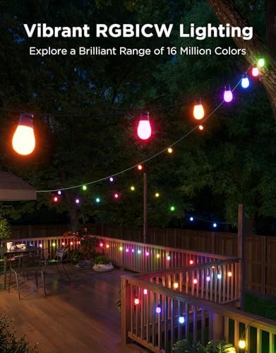 Govee S14 Bulb Outdoor String Lights 2, 48ft RGBICWW, 15 LED Bulbs, IP66 - Image 3
