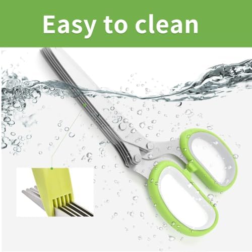 Upgraded Herb Scissors, Effortless Herb Shears Cutter Tool with Sharp Stainless Steel Blades for Fresh Herbs, Must-Have Kitchen & Cooking Gadget, (Green) - Image 4
