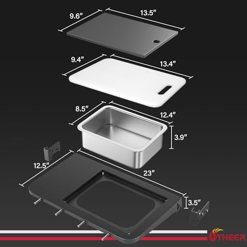 Utheer Front Folding Shelf for Weber Searwood 600, 23 x 12.5 in - Image 3