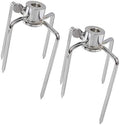 1 Pair Stainless Steel 304 Grill Rotisserie Meat Forks Set- Fits 12mm 3/8" Round Hexagon Spit Rods for rotisserie kit for Gas Charcoal Grill by GRILLJOB