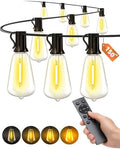 Outdoor Patio String Lights: 150Ft 45M Outside Waterproof Light - Remote Dimmable ST38 Shatterproof Bulb Connectable Hanging Outdoor Electric Lighting - Backyard Yard Gazebo Porch Party by Vozuji
