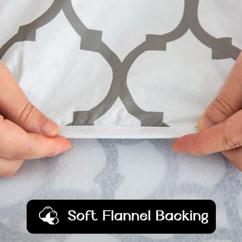 Romanstile Round Fitted Vinyl Tablecloth with Elastic Edge 100% Waterproof - Image 4