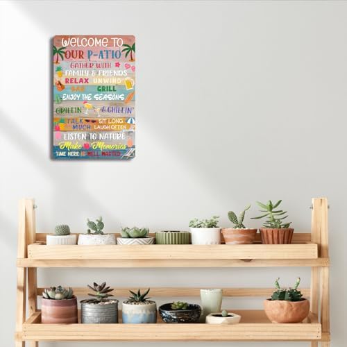 BEASTZHENG Porch Rules Sign Outdoor Menta Tin Sign Plaque Porch Signs Wall Art Porch Rule Wall Decor Relax Rustic Vintage Iron Hanging Gift for Farmhouse Porch Patio Garden Door Decoration - Image 6