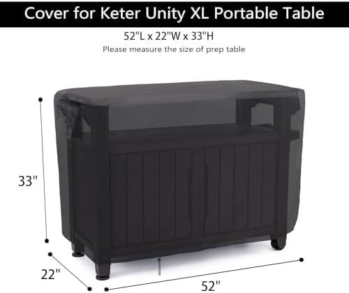 Patio Prep Table Cover for 52 Inch Keter Unity XL Portable Table - Image 2