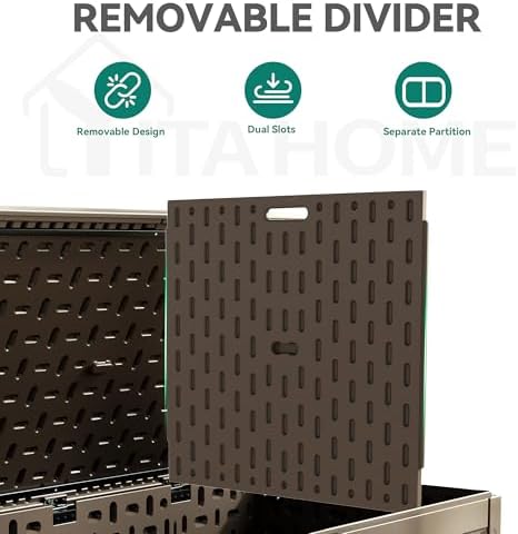 YITAHOME 320 Gallon Double-Wall Deck Box with Divider & Side Handles - Image 3