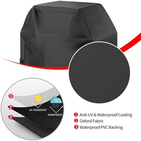 Grill Cover, 40 inch Small Gas Grill Cover for Outdoor Grill, Waterproof, Weather Resistant, UV & Fade Resistant, BBQ Grill Cover with Hook and Loop Straps, Black - Image 3