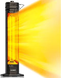 Patio Heaters for Outdoor Use, Haimmy 34-Inch 1500W Indoor & Outdoor Electric Infrared Heater with 3 Heat Levels, IPX5 Waterproof, Tip-Over & Overheat Protection, Instant Heating for Patio, Garage by HAIMMY