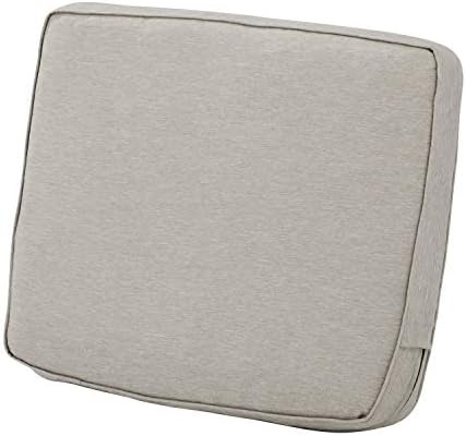 Classic Accessories Montlake Water-Resistant 21 x 22 x 4 Inch Patio Lounge Back Cushion, Heather Grey, Outdoor Loveseat Cushions by ClassicAccessories