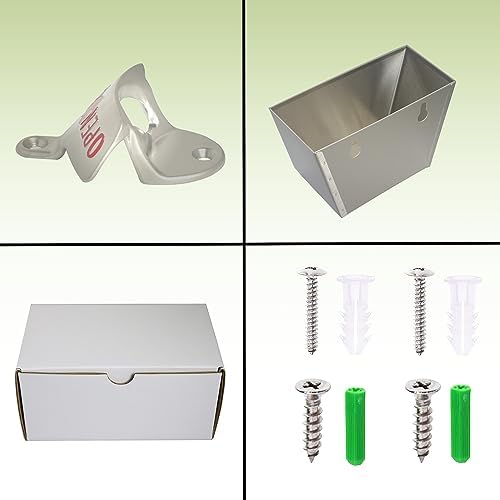 Outdoor Beer Bottle Opener Wall Mounted with Cap Catcher Silver - Image 6