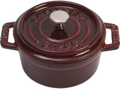 Staub Cast Iron 0.25-qt Mini Round Cocotte - Grenadine, Made in France by Unknown