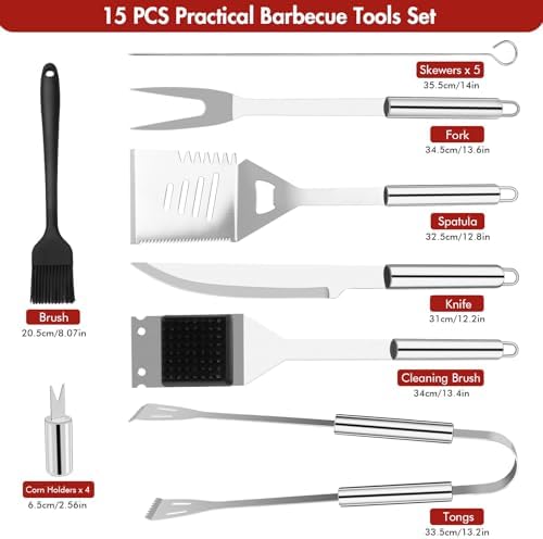 Grilling Accessories, BBQ Accessories, 15Pcs Grill Set, Grill Tools - Image 2