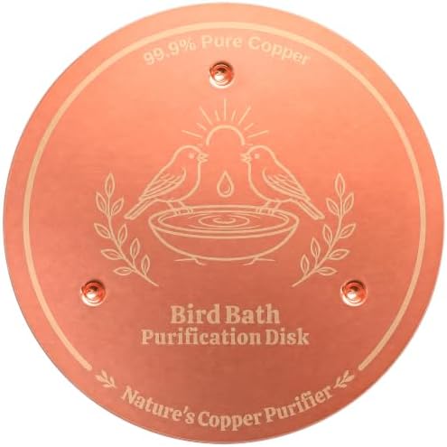 Copper Disc for Bird Bath, 99.9% Pure Copper (Two Birds) by Raise+Your+Game