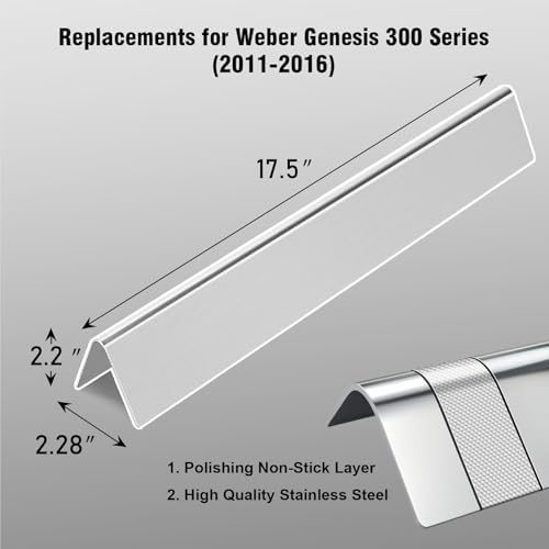 Uniflasy 17.5 Inch Flavorizer Bars for Weber Genesis 300 Series, 7620 7621 - Image 2