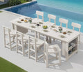 SERWALL 10-Piece Outdoor HDPE Counter-Height Bar Dining, White by SERWALL
