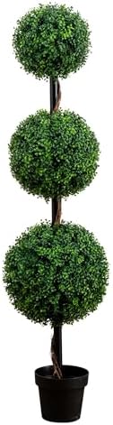 Nearly Natural 5 ft Artificial Triple Ball Boxwood Topiary Tree Floor Plant by NearlyNatural