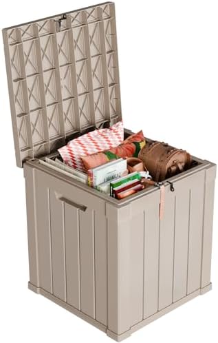 PatioZen 50 Gallon Resin Deck Box, Lockable Outdoor Storage Box for Patio Cushions Storage Furniture, Garden Tools, Pool Supplies, Weatherproof and UV Resistant (Grey) by OutdoorLivingPerfected