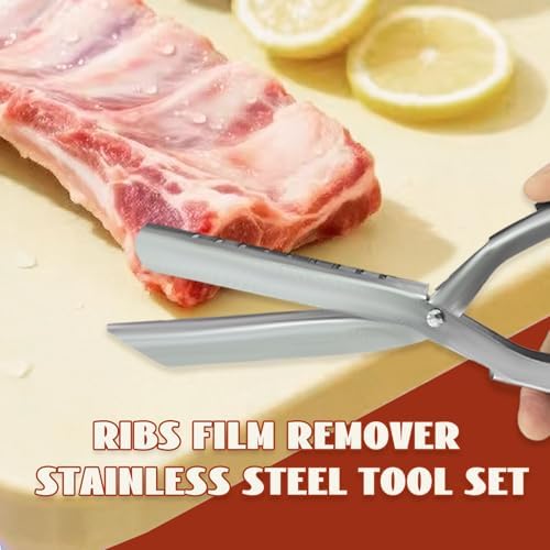 Rib Membrane Remover Stainless Steel Tool Kit, Ergonomic Handle for Easy Prep, Dishwasher Safe BBQ Accessory for Grilling and Cooking (1 Pack) - Image 3