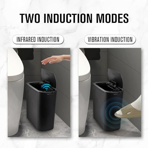 Cesun Automatic Small Bathroom Trash Can with Lid, 2.6 Gallon, Black - Image 5