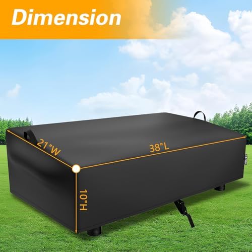 EVRBUL 600D Table Top Grill Cover Compatible with Royal Gourmet GD4002T 4-Burner Tailgater Grill, Waterproof Heavy Duty Portable Griddle Cover 38"×21"×10", Windproof Tabletop BBQ Grill Cover - Image 4