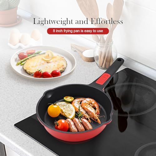 8 Inch Small Frying Pan Skillet with Lid, Nonstick Mini Saute Pan - Image 7