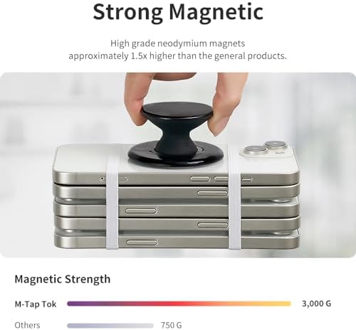 Sinjimoru Magnetic Phone Grip for MagSafe, Soft Silicone, Lavender - Image 3