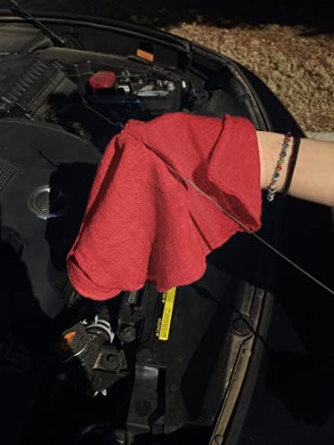 Avalon Towels Cotton Shop Rags – (Pack of 300) Size 12x14 Inches Cleaning Rags – Absorbent Shop Towels and Multipurpose Cleaning Towels for Automobiles, Industries, Garage and Homes (Red) - Image 3