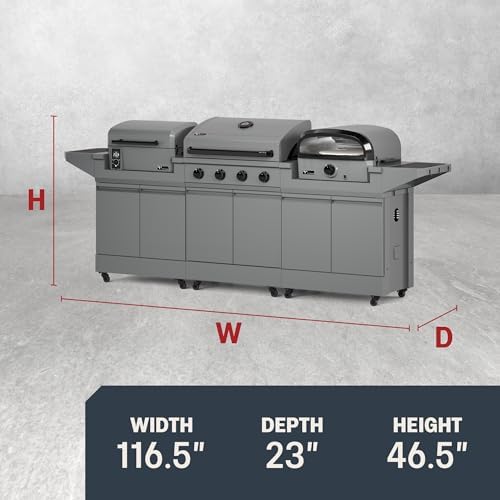Tytus 3-in-1 Gas Grill, Pellet Smoker, Pizza Oven, Cover, Light, Pizza Kit - Image 2