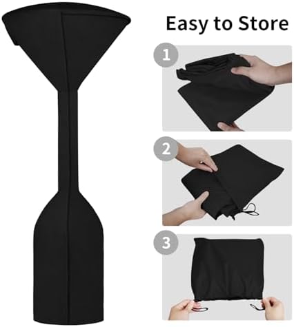 Easy-Going Stand-Up Patio Heater Cover, 95"H x 34"D x 19"B, Black - Image 6