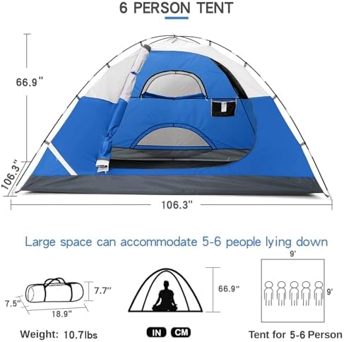 CAMEL CROWN Tents for Camping 2/3/4/5 Person Camping Dome Tent, Waterproof,Spacious, Lightweight Portable Backpacking Tent for Outdoor Camping/Hiking - Image 2